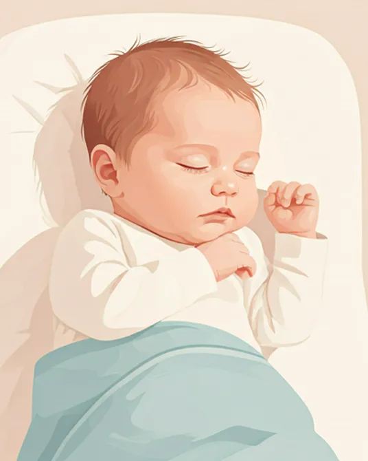 Baby sleeping peacefully in a nursery — Dozling baby sleep tracker app helps parents track naps and wake windows